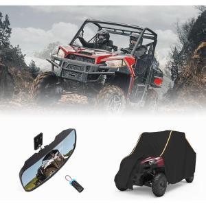 imageKEMIMOTO Rear View Mirror UTV Cover 23 Seater Compatible with Polaris Ranger 500 570 900 XP 1000 XPCrew 20172024