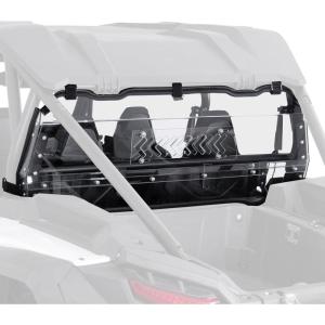 imageKEMIMOTO Sliding Vented Clear Rear Windshield Compatible with 2024 Polaris RZR XP 1000  RZR XP4 1000 AntiUV DoubleSided Hard Coated Rear Window Speaker and 4Point Harness Friendly Back WindowClear