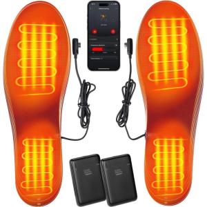 imageKEMIMOTO Smart Heated Insoles with 5000mAh Battery amp APP Control 3Temperature Adjustable Rechargeable Foot Warmers for Men and Women FullFoot Heating amp CuttoFit Design for All ShoesL