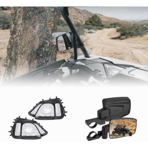 imageKEMIMOTO Soft Upper Doors UTV Side Mirrors Spring Back Feature for 1652 inch Roll bar Compatible with Polaris RZR XP 1000  XP Turbo 20142023