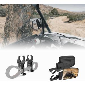 imageKEMIMOTO UTV Drive Belt Holder Universal Belt Mount UTV Side Mirrors Spring Back Feature for 1652 inch Roll bar No Need to Readjust After Hitting Branch