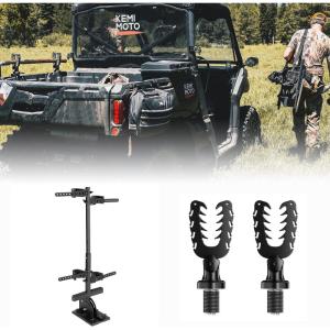 imageKEMIMOTO UTV Hunting Tool Holder Rack Tie Down Anchor Compatible with Polaris Ranger General Sportsman Bow Rack Tools Holder with Rubber Snubbers for Added Security