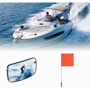 imageUpgrade 45x8 Marine Mirror with 300Curved Surface and Water Ski Flag