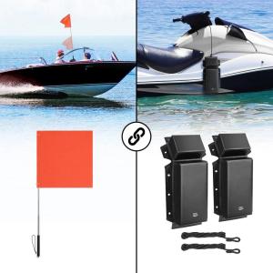 imagekemimoto Orange Boat Flag Bundle with kemimoto PWC Boat Fender