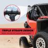 imageKEMIMOTO Roll Bar Grab Handles for UTV ATV amp SXS  Black Breathable Paracord Enhanced Hand Grips 2Pack Fits 15 to 2 Roll Bars Compatible with Polaris RZR CanAm X3 Talon Kawasaki TeryxBlack