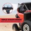 imageKEMIMOTO Roll Bar Grab Handles for UTV ATV amp SXS  Black Breathable Paracord Enhanced Hand Grips 2Pack Fits 15 to 2 Roll Bars Compatible with Polaris RZR CanAm X3 Talon Kawasaki TeryxRed