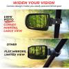 imageKEMIMOTO UTV Side Mirrors Adjustable Mirror Surface Folding for 175 in Roll Cage Fit with Windshield Compatible with Polaris RZR 1000 S 900 XP 1000 Mule KRX Pioneer 1000 John Deere Gator Rhino
