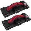 imageKEMIMOTO Roll Bar Grab Handles for UTV ATV amp SXS  Black Breathable Paracord Enhanced Hand Grips 2Pack Fits 15 to 2 Roll Bars Compatible with Polaris RZR CanAm X3 Talon Kawasaki TeryxRed