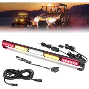 imageKEMIMOTO 30 inch UTV Chase Light Bar with Extension Harness LED Chase Tail Lights Brake Reverse Turn Signal Kit Compatible with Polaris RZR Ranger General Can Am X3 Kawasaki Talon Trucks Pickup