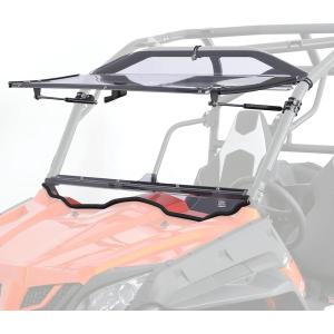 imageKEMIMOTO Flip Up Windshield 2IN1 Folding Window Compatible with CFMOTO ZForce 800  800ex  800 trail 500 trail 20162022 Clear HardCoated PC Open Close Vent Front Full Windshield