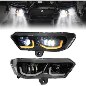 imageKEMIMOTO LED Headlights Compatible with Can Am Defender 20162026 LED Head Lights Compatible with CanAm Defender HD5 HD8 HD10 HD7 HD9 PRO HD10 Headlamps with DRL Turn Signal Light Assembly Kit