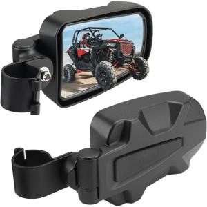 imageKEMIMOTO UTV Side Mirrors Adjustable Mirror Surface Folding for 175 in Roll Cage Fit with Windshield Compatible with Polaris RZR 1000 S 900 XP 1000 Mule KRX Pioneer 1000 John Deere Gator Rhino