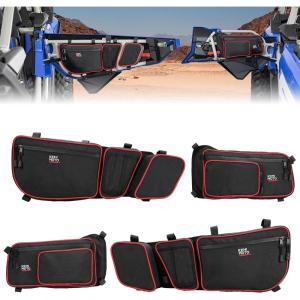 imageKEMIMOTO X3 MAX Door Bag 4pcs Compatible with CanAm Maverick X3 MAX 20172024 1680D Oxford Fabric Storage Bag RedWhiteRed