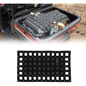 imageKemimoto UTV Cargo Bed Net Stretchable UTV Cargo Box Net Rack Bed Rail Bungee Netting with Straps Compatible with Polaris Ranger General Can am Defender Commander Maverick Pioneer 47 L 27 W