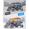 imageKEMIMOTO 4 1000 Rear Hard Windshield and Soft Cab Enclosures Upper Doors Compatible with Polaris General 4 1000  XP 4 1000 Rear Window Accessories