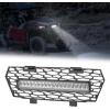 imageKEMIMOTO LED Grill Light Front Grille Mesh Fang Accent Light LED Turn Signal Fang Lights Compatible with Polaris General 10004 1000 XP XP4 1000 20162023 Accessories