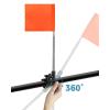 imagekemimoto Orange Boat Safety Flag With Boat Flag Holder Bundle With 35x10 Marine Mirror