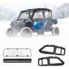 imageKEMIMOTO 4 1000 Rear Hard Windshield and Soft Cab Enclosures Upper Doors Compatible with Polaris General 4 1000  XP 4 1000 Rear Window Accessories