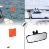 imagekemimoto Orange Boat Safety Flag With Boat Flag Holder Bundle With 35x10 Marine Mirror