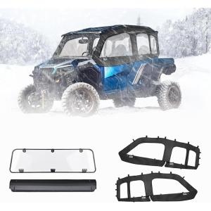 imageKEMIMOTO 4 1000 Rear Hard Windshield and Soft Cab Enclosures Upper Doors Compatible with Polaris General 4 1000  XP 4 1000 Rear Window Accessories
