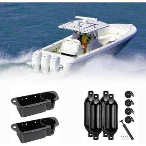 imageKEMIMOTO Boat Seat Cup Holder for Marine B100 B200 B300 Bundle with 85x27 Boat Fenders