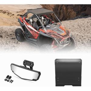 imageKEMIMOTO Center Rear View Mirror and Aluminum Roof Compatible with Polaris RZR PRO XP and Turbo R