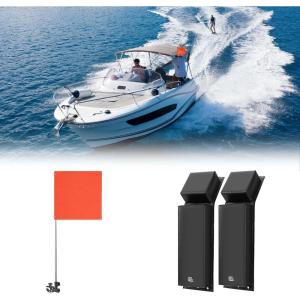 imagekemimoto Orange Boat Flag with PWC Jet Ski Bumpers 25in
