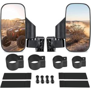 imageUTV Side Mirrors with 175 2 Roll Bar Cage UTV Mirrors 360 Degree Adjustable RZR Mirror Compatible with Polaris RZR Kawasaki Teryx Mule Pioneer Yamaha Rhino YXZ