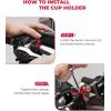 imageUpgrade KEMIMOTO Motorcycle Cup Holder with Chrome Perch Mount Bracket Synthetic Leather Motorcycle Drink Holder for Dyna Softail Touring Goldwing GL1800 GL1500 VTX Shadow Vstar Vulcan