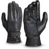 imageKEMIMOTO Winter Genuine Leather Gloves for Men Sheepskin Drving Gloves Cashmere Lined for Motorcycle Riding Touchscreen Short Wrist Black M