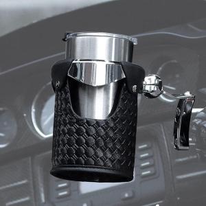 imageUpgrade KEMIMOTO Motorcycle Cup Holder with Chrome Perch Mount Bracket Synthetic Leather Motorcycle Drink Holder for Dyna Softail Touring Goldwing GL1800 GL1500 VTX Shadow Vstar Vulcan