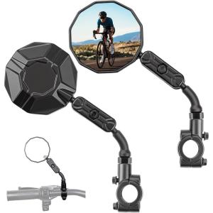 imageKEMIMOTO Bike Mirror Handlebar Mount 2pcs Aluminum 360 Adjustable Foldable Rear View Mirror SiliconeEnhanced Ball Joint  Extra Stability Mountain Bikes EBikes Scooters amp Cycling Accessories2