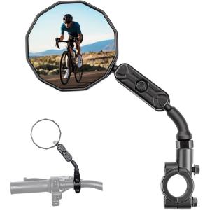 imageKEMIMOTO Bike Mirror Handlebar Mount 2pcs Aluminum 360 Adjustable Foldable Rear View Mirror SiliconeEnhanced Ball Joint  Extra Stability Mountain Bikes EBikes Scooters amp Cycling Accessories1