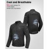 imageKEMIMOTO Motorcycle Jacket Men with CE Armor ESA Rebound Material Breathable Motorcyce Mesh JacketBlack