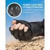 imageKEMIMOTO Motorcycle Leather Half Finger Gloves for Men Women Hard Knuckle Protective Riding Gloves with ShockAbsorbing Padded Palm for Motorbike Cycling ATV amp Outdoor SportsBlack
