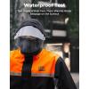 imageKEMIMOTO Rain Suit for Men Motorcycle Rain Gear Waterproof Protective Rain Coat with Pants 2 Pieces Rainsuit Breathable Outdoor Fashion Orange LOrange