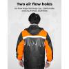 imageKEMIMOTO Rain Suit for Men Motorcycle Rain Gear Waterproof Protective Rain Coat with Pants 2 Pieces Rainsuit Breathable Outdoor Fashion Orange LOrange