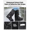 imageKEMIMOTO Waterproof HalfSole Rain Shoe Covers Boot Covers with Waterproof Zipper NonSlip Men Rain Gear Reflector BlackMedium