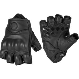 imageKEMIMOTO Motorcycle Leather Half Finger Gloves for Men Women Hard Knuckle Protective Riding Gloves with ShockAbsorbing Padded Palm for Motorbike Cycling ATV amp Outdoor SportsBlack