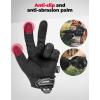 imageKEMIMOTO Tactical Gloves Breathable Touchscreen Outdoor FullFinger Gloves for Men Women for Cycling Biking Safety Work Mechanic Gardening Yard Work 2025Black
