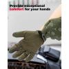 imageKEMIMOTO Tactical Gloves Breathable Touchscreen Outdoor FullFinger Gloves for Men Women for Cycling Biking Safety Work Mechanic Gardening Yard Work 2025Green