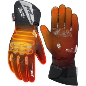 imageKEMIMOTO 2025 Version Heated Motorcycle Gloves for Men and Women with Hard Protective Shields 74V 2500mAh Rechargeable Battery Waterproof Touchscreen Compatible Lasts up to 8 Hours XL BlackBlack