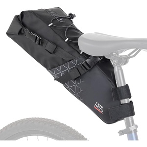image:imageKEMIMOTO Bike Seat Bag Expandable 11L Saddle Pouch Fully Waterproof Bikepacking Road Bicycle Rear Pack Under Seat with PVC Reflective Panel Four Bottom HardboardsBasic Version