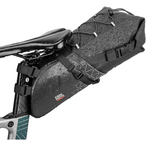 image:imageKEMIMOTO Bike Seat Bag Expandable 11L Saddle Pouch Fully Waterproof Bikepacking Road Bicycle Rear Pack Under Seat with PVC Reflective Panel Four Bottom HardboardsUpgraded Hook and Ioop Closure