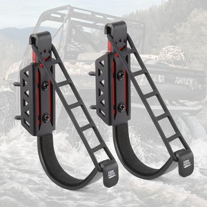 image:imageKEMIMOTO UTV Hunting Tool Holder Rack Wall Mount Horizontal Metal Storage Hooks with Soft Padding for Archery Bow Hangers Sports Equipment Fishing Rods  Hunting Heavy Duty Steel Accessories Black