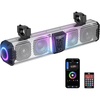 image:imageKEMIMOTO 2025 Midnight S60 26inch UTV Sound Bar App Control IP65 Weatherproof Golf Cart Sound Bar ATV Bluetooth Soundbar Compatible with Polaris RZR CanAm Fits 12 inch Roll Bar26 inches