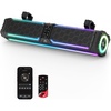 image:imageKEMIMOTO Midnight 80 Gen2 315inch 10Speaker UTV Sound Bar IP66 Water Resistant Golf Cart Sound Bar ATV Speaker with RGB SxS Soundbar Compatible with Polaris RZR CanAm28 Inches