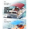 image:imageKEMIMOTO Bimini Top for Boat Bimini Tops Cover 600D Marine Grade Canvas Boat Canopy with 6ft Length 54 in  96 in Width 46 in Height Includes Mounting Hardware Straps Rear Support PolesBurgundy