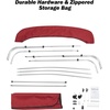 image:imageKEMIMOTO Bimini Top for Boat Bimini Tops Cover 600D Marine Grade Canvas Boat Canopy with 6ft Length 54 in  96 in Width 46 in Height Includes Mounting Hardware Straps Rear Support PolesBurgundy