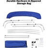 image:imageKEMIMOTO Bimini Top for Boat Bimini Tops Cover 600D Marine Grade Canvas Boat Canopy with 6ft Length 54 in  96 in Width 46 in Height Includes Mounting Hardware Straps Rear Support PolesBlue